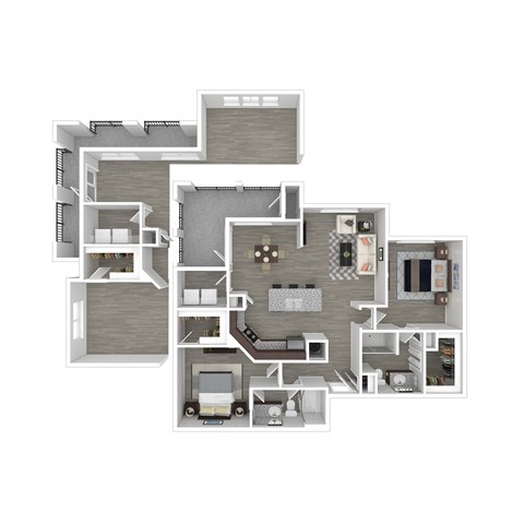 Floor plan for 2 beds, 2 baths, 1179 sqft